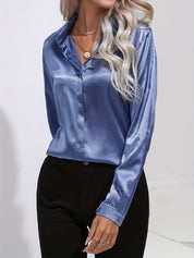 Aaliyah | Camicia da donna in raso con bottoni 0