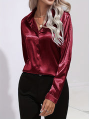 Aaliyah | Camicia da donna in raso con bottoni 12