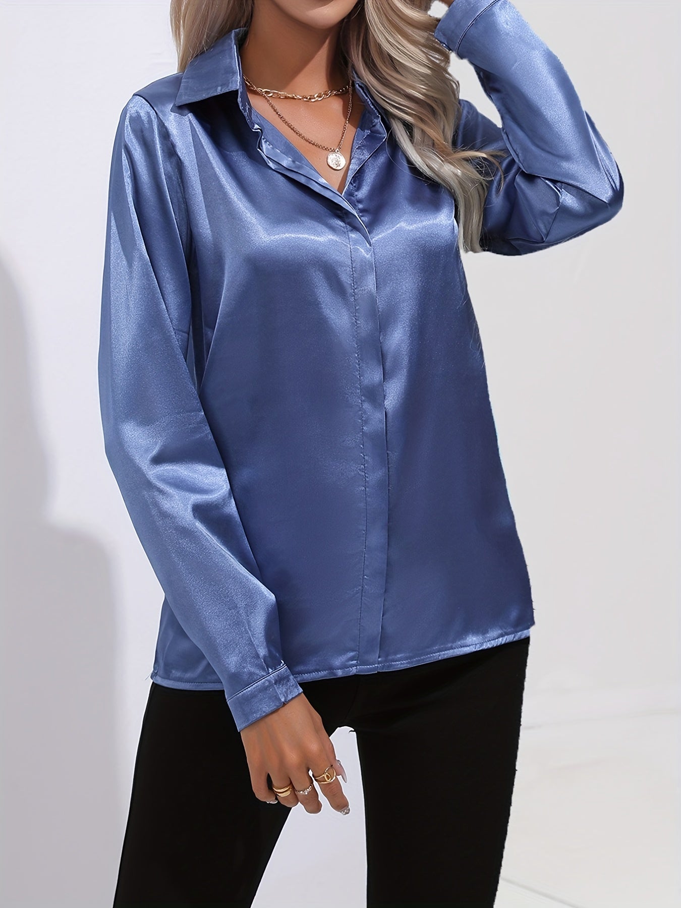Aaliyah | Camicia da donna in raso con bottoni 6