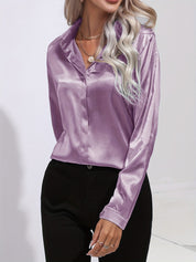 Aaliyah | Camicia da donna in raso con bottoni 9