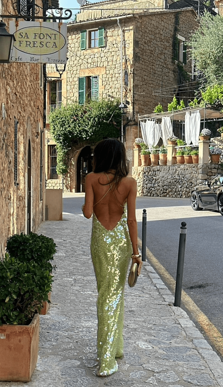 Abito Maxi Paillettes – Spalline Sottili Scintillante 5