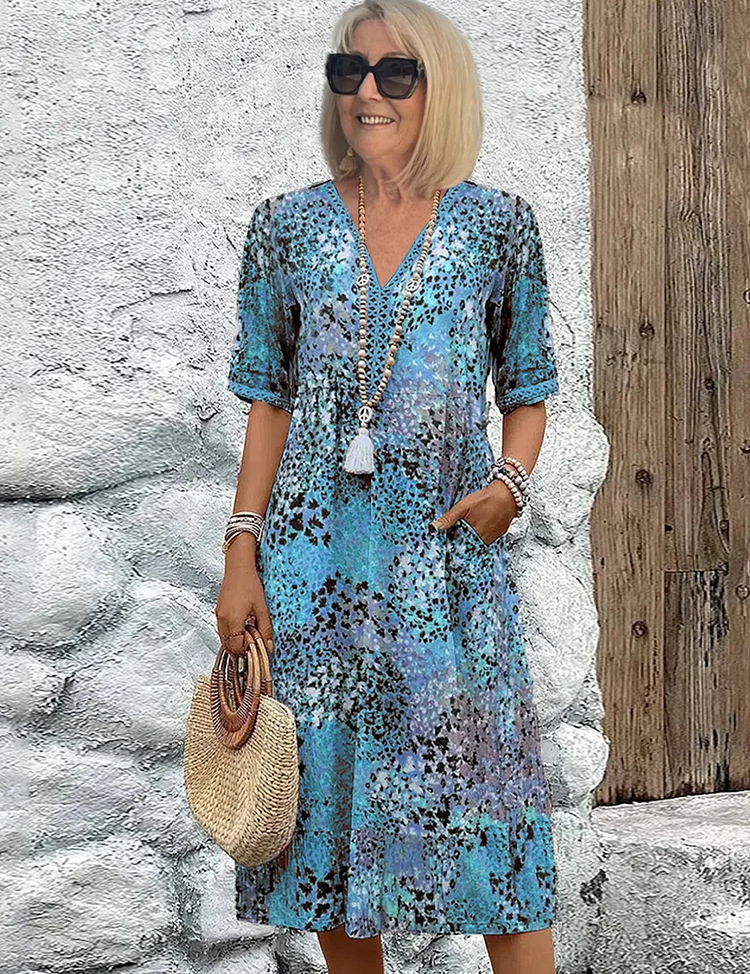 Abito da donna morbido con scollo a V | Midi 1