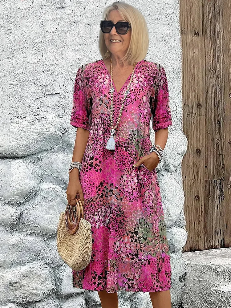 Abito da donna morbido con scollo a V | Midi 2