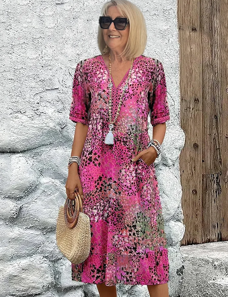 Abito da donna morbido con scollo a V | Midi 2
