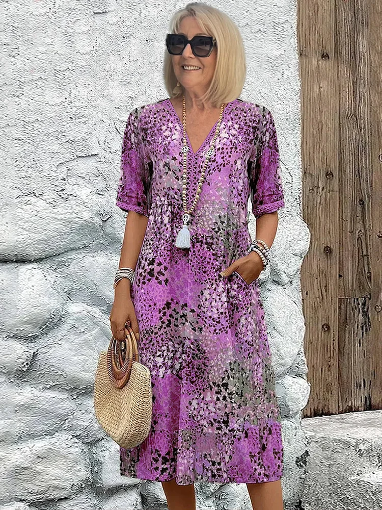 Abito da donna morbido con scollo a V | Midi 3