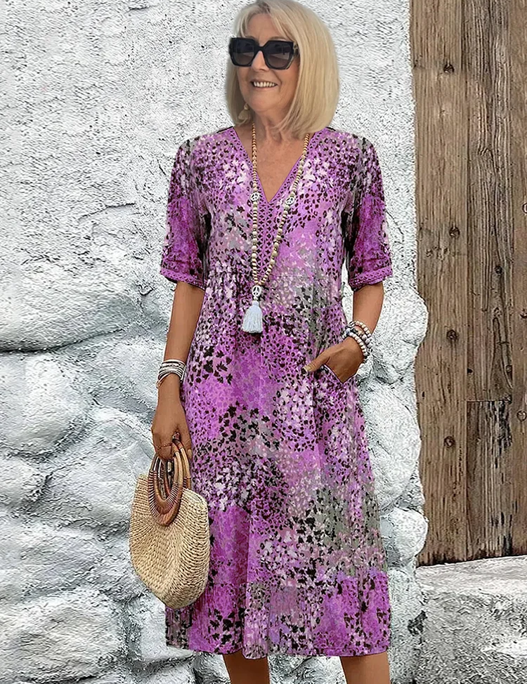 Abito da donna morbido con scollo a V | Midi 3