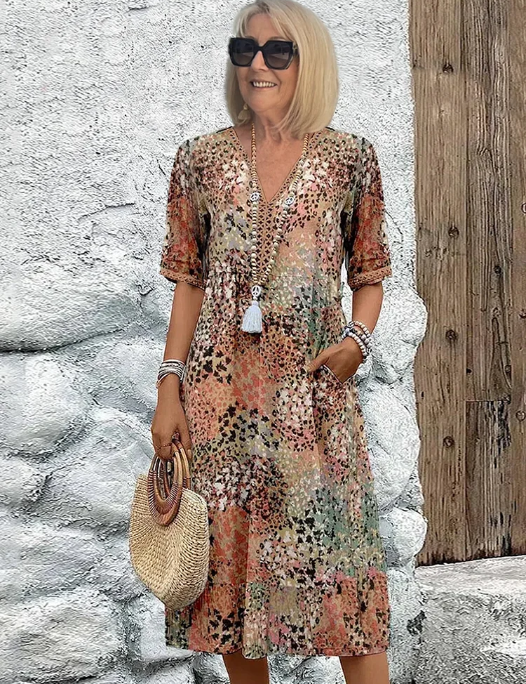 Abito da donna morbido con scollo a V | Midi 4