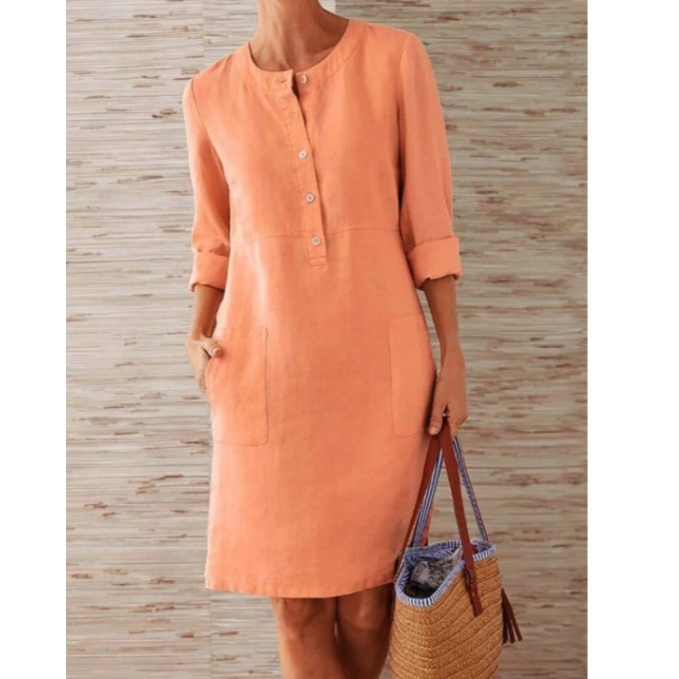 Abito in Lino Azzurro Incantevole – Eleganza Casual e Raffinata 2