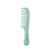 Pettine verde menta a denti larghi, ideale per capelli ricci o mossi, marchio "Salon Fashion", design ergonomico, accessorio per styling capelli.
