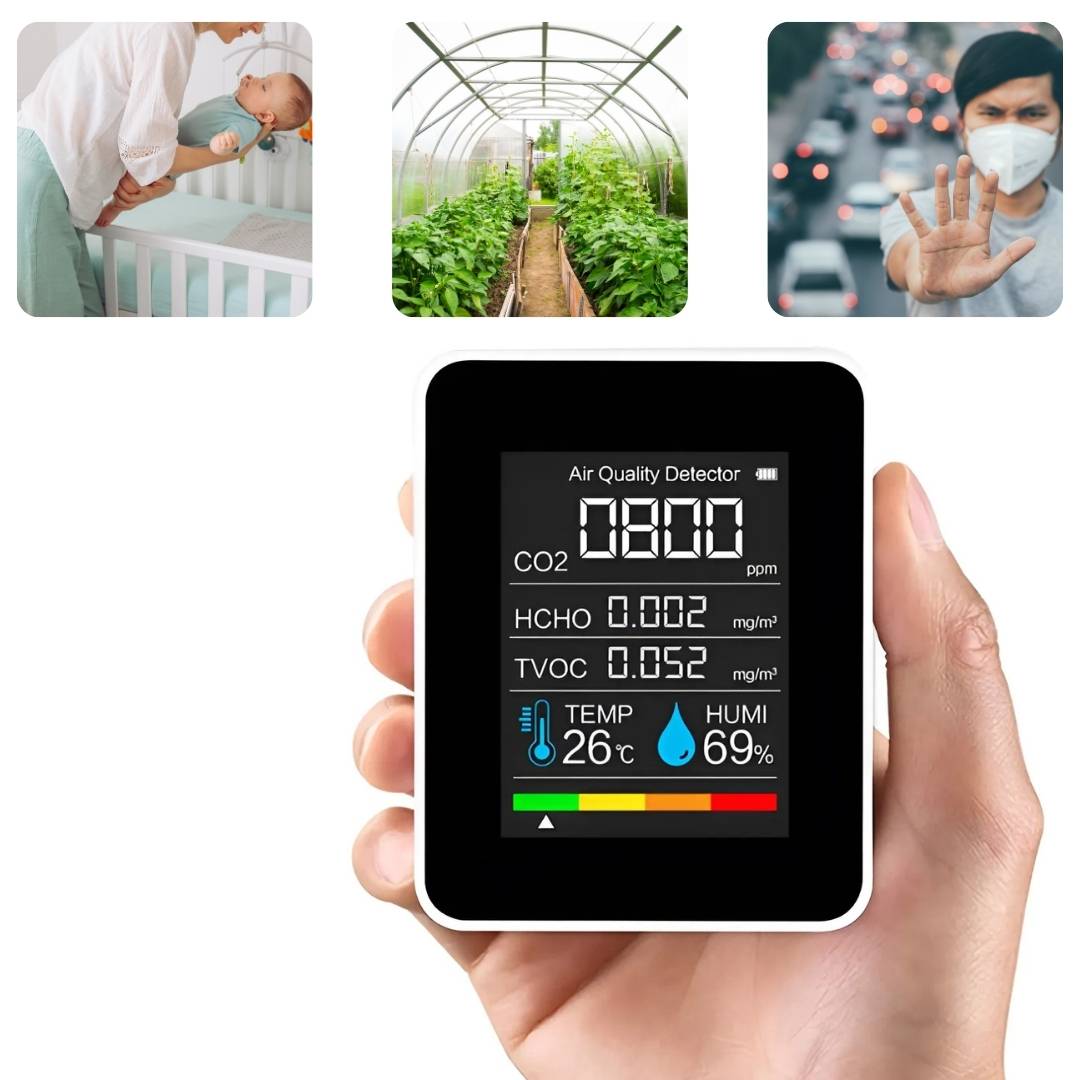 Airsense Pro CO2 Anidride carbonica Monitor Rivelatore di qualità dell'aria | Avvisi in tempo reale - Monitor per la qualità dell'aria - per aria pulita 2