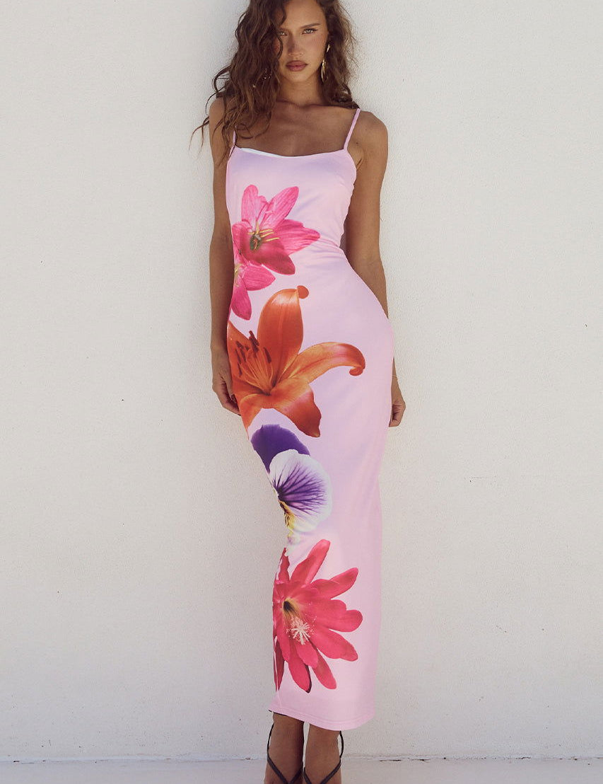 Amber Blossom Bodycon Dress with Floral Design - Lizabella Fashion -  -  - Amber Blossom Bodycon Dress with Floral Design - Lizabella Fashion - #tag1# - #tag2#