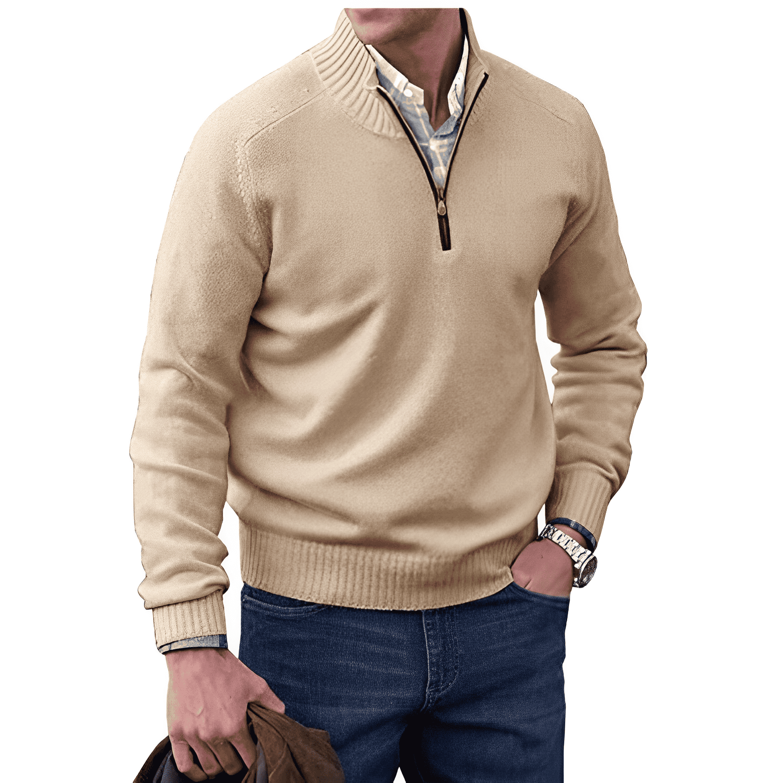 Andrew | Maglione da uomo in maglia con cerniera a un quarto 0