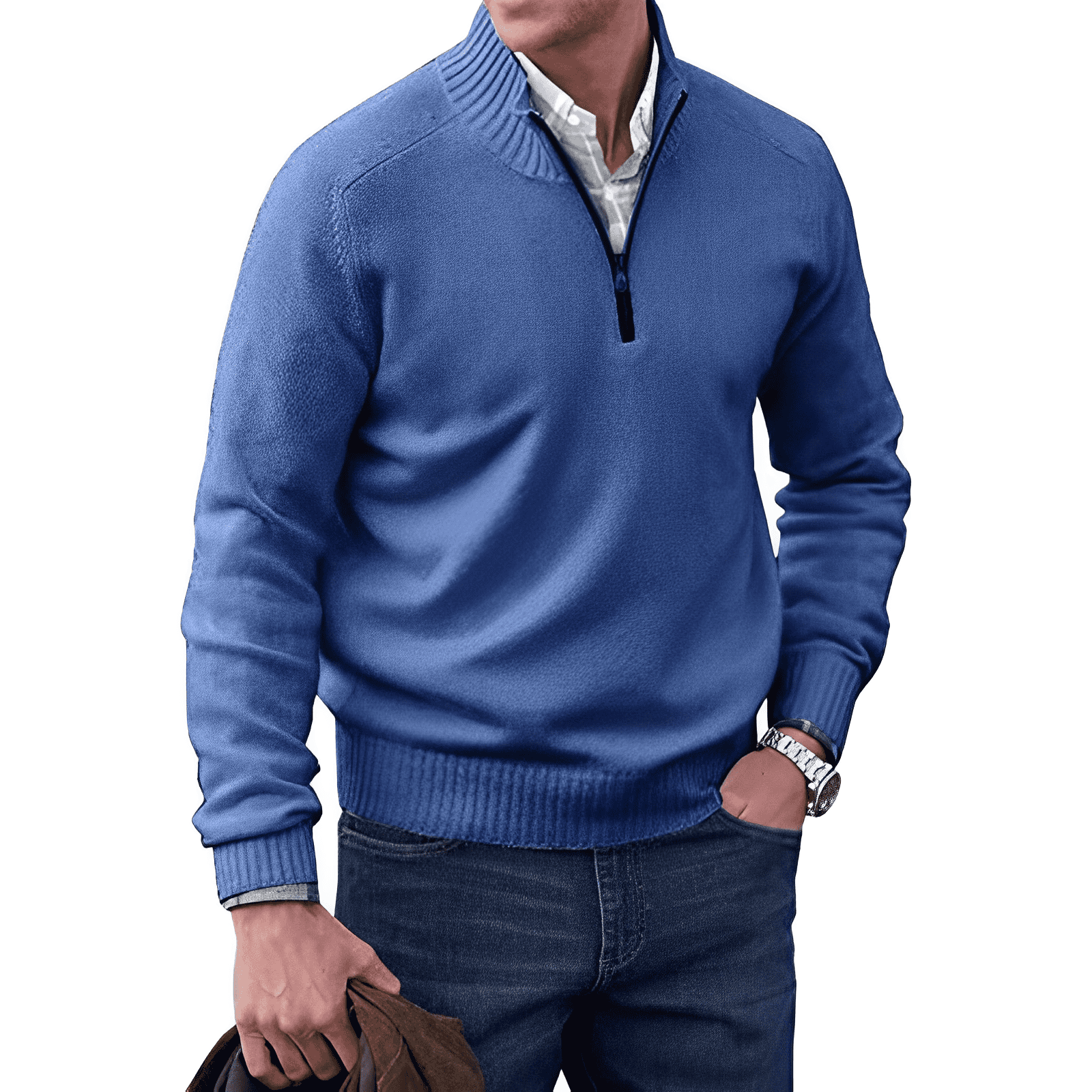 Andrew | Maglione da uomo in maglia con cerniera a un quarto 1