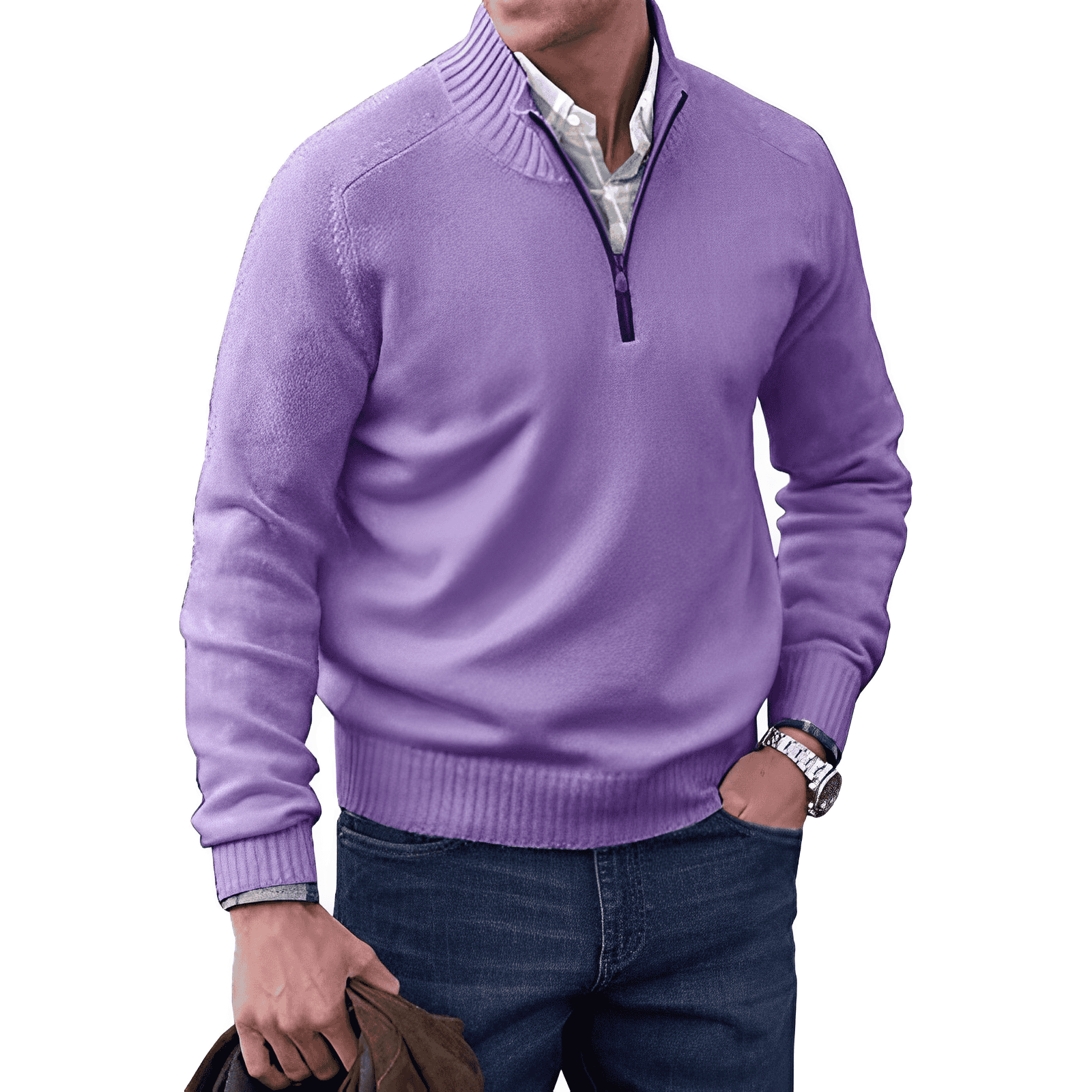 Andrew | Maglione da uomo in maglia con cerniera a un quarto 11