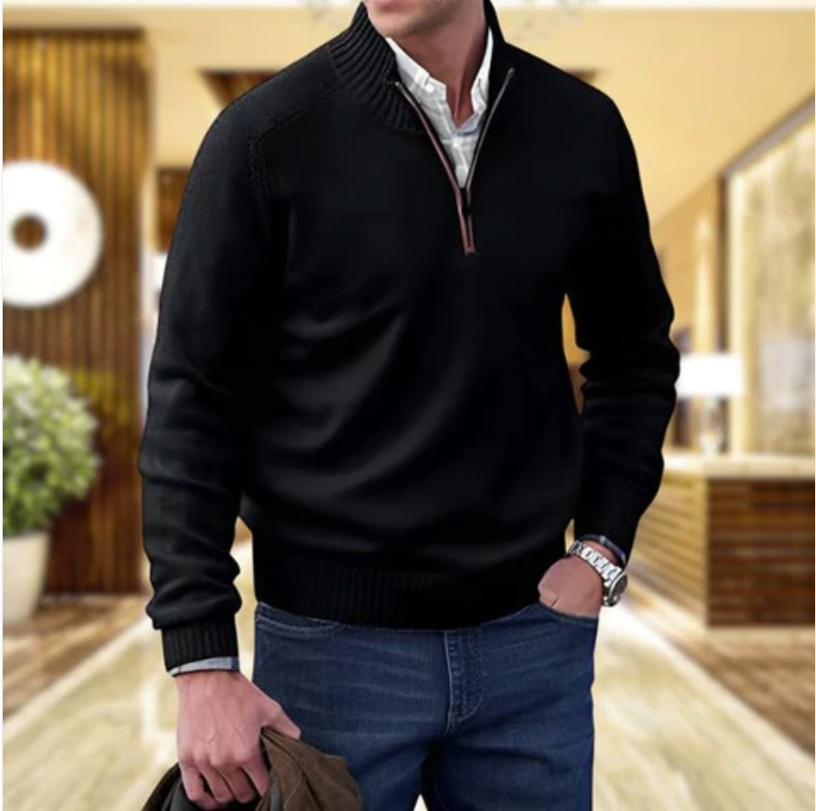 Andrew | Maglione da uomo in maglia con cerniera a un quarto 3