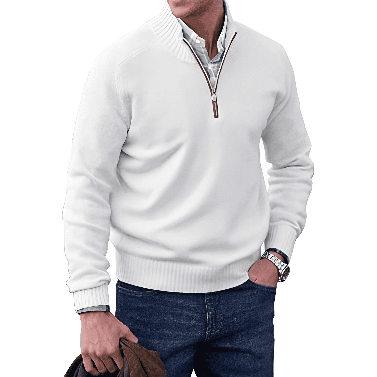 Andrew | Maglione da uomo in maglia con cerniera a un quarto 4