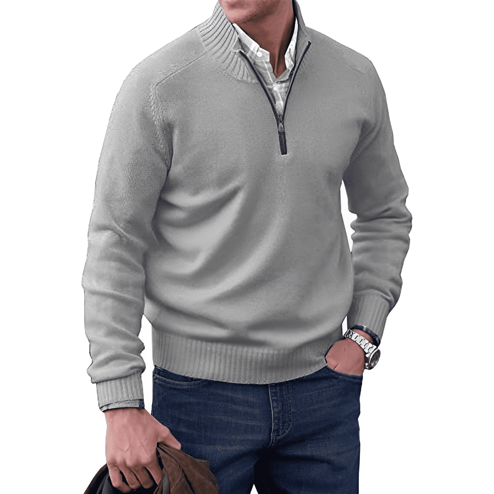 Andrew | Maglione da uomo in maglia con cerniera a un quarto 5