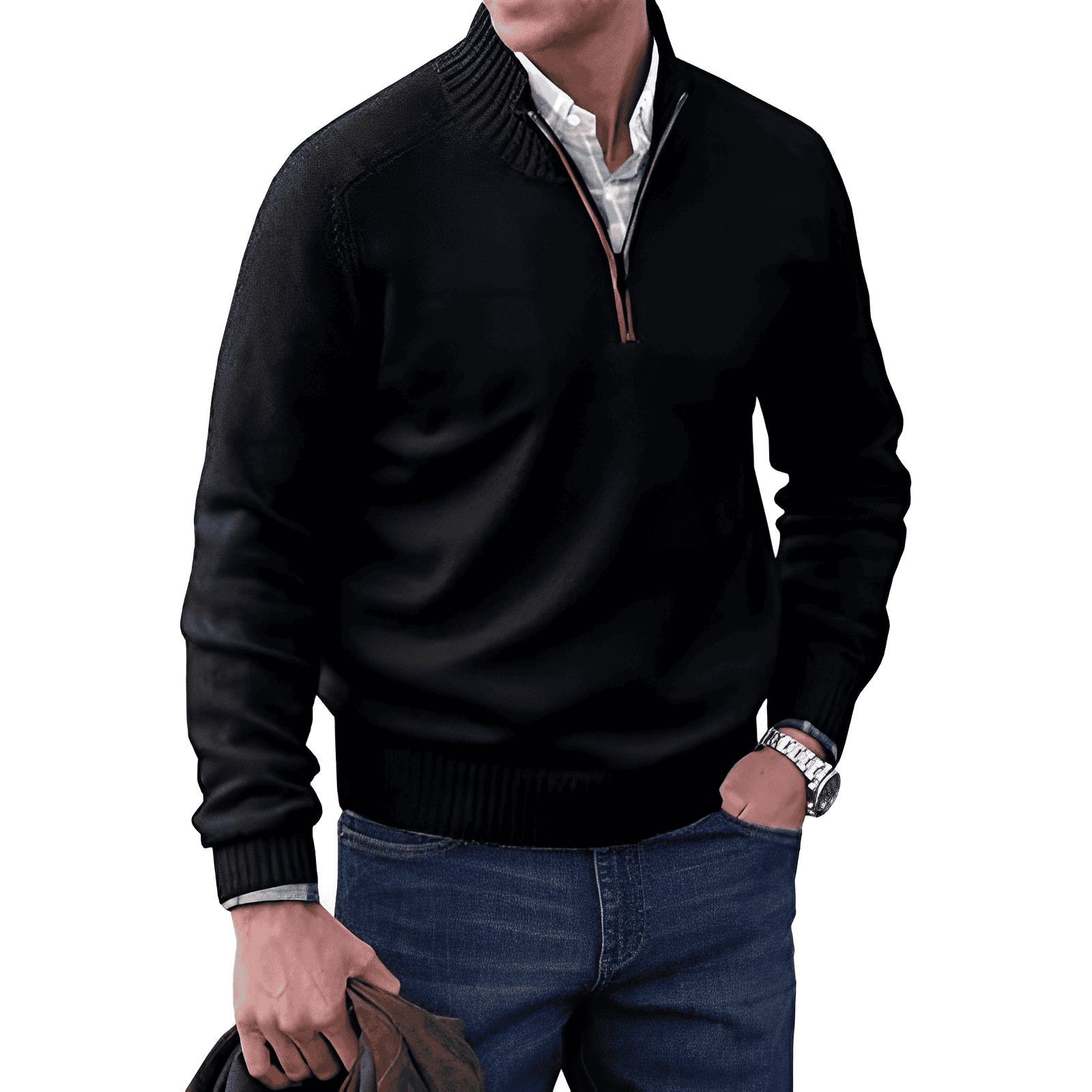 Andrew | Maglione da uomo in maglia con cerniera a un quarto 6