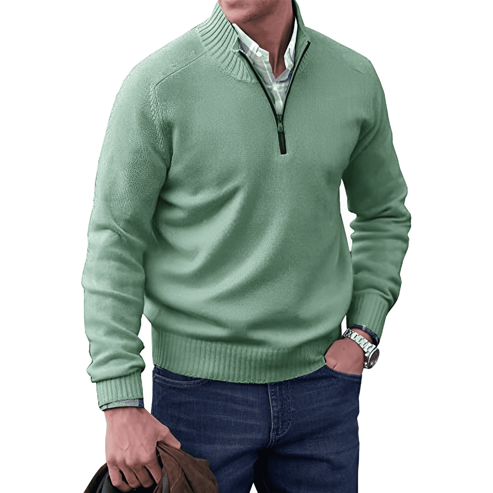 Andrew | Maglione da uomo in maglia con cerniera a un quarto 7