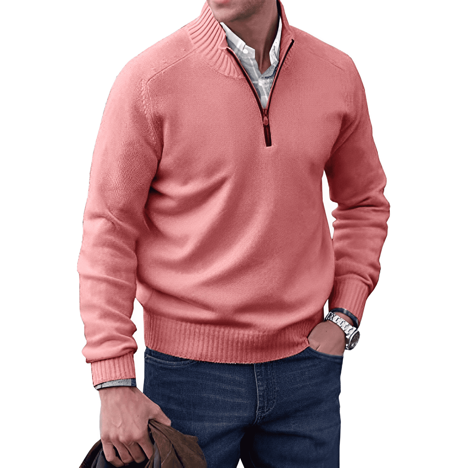 Andrew | Maglione da uomo in maglia con cerniera a un quarto 8