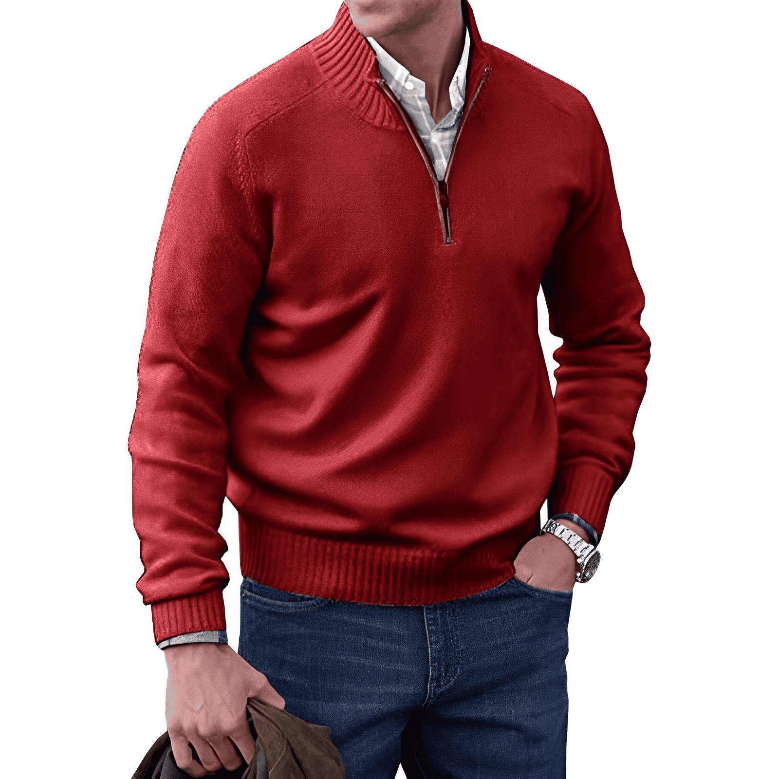 Andrew | Maglione da uomo in maglia con cerniera a un quarto 9