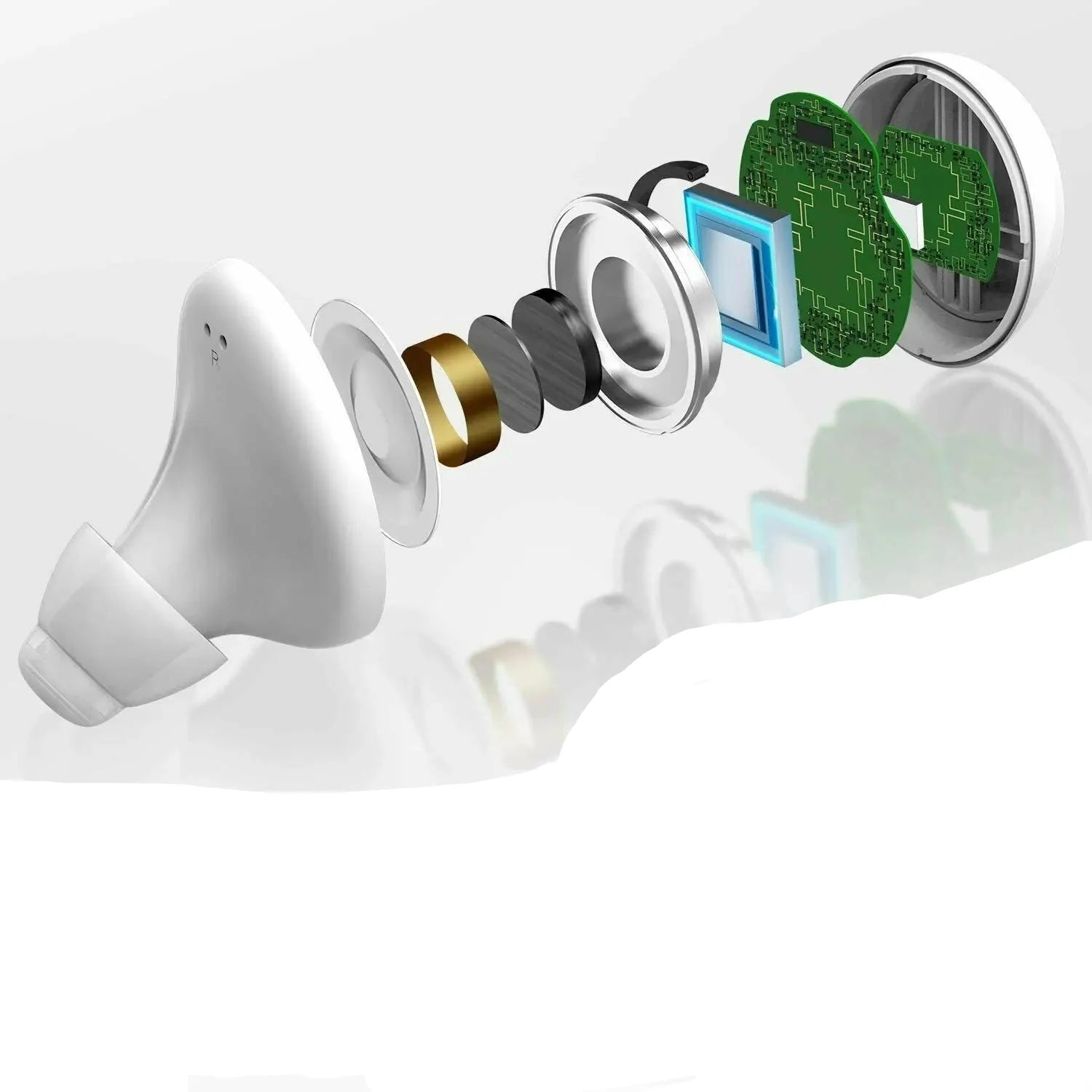 Apparecchi acustici Bluetooth con controllo delle app: progettazione ricaricabile e compatta per la chiarezza del suono migliorata e più modalità di ascolto 0