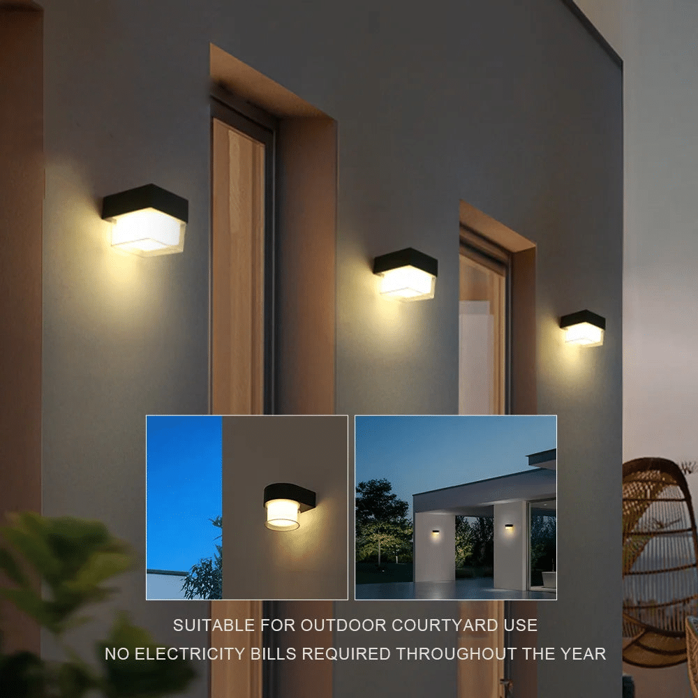 Applique solare per esterni: impermeabile, a risparmio energetico, design moderno, IP65, illuminazione a LED da 4 W 2