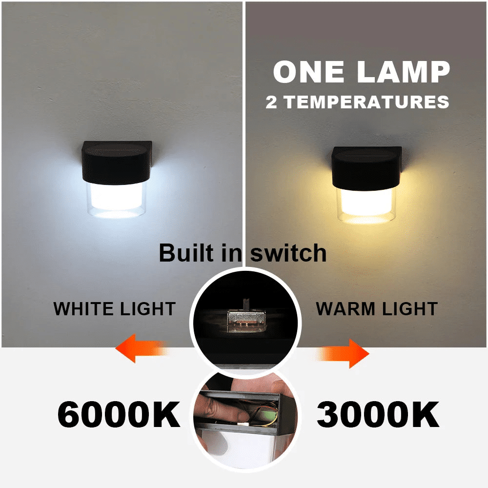 Applique solare per esterni: impermeabile, a risparmio energetico, design moderno, IP65, illuminazione a LED da 4 W 3