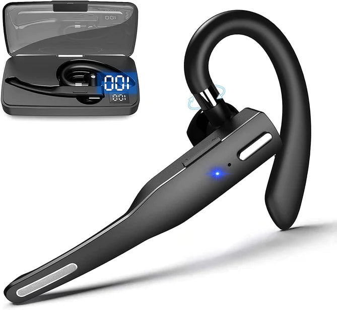 auricolare Bluetooth 5.1 wireless con doppio microfono e cancellazione del rumore per camionisti 0