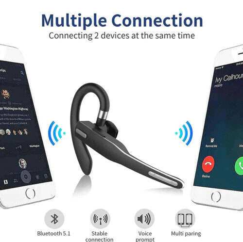 auricolare Bluetooth 5.1 wireless con doppio microfono e cancellazione del rumore per camionisti 1