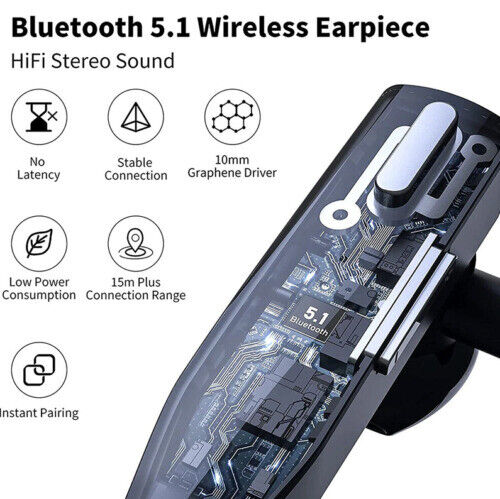 Auricolare/auricolare Bluetooth 5.1 wireless con doppio microfono e cancellazione del rumore per camionisti 2