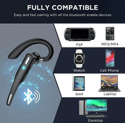 Auricolare/auricolare Bluetooth 5.1 wireless con doppio microfono e cancellazione del rumore per camionisti 5
