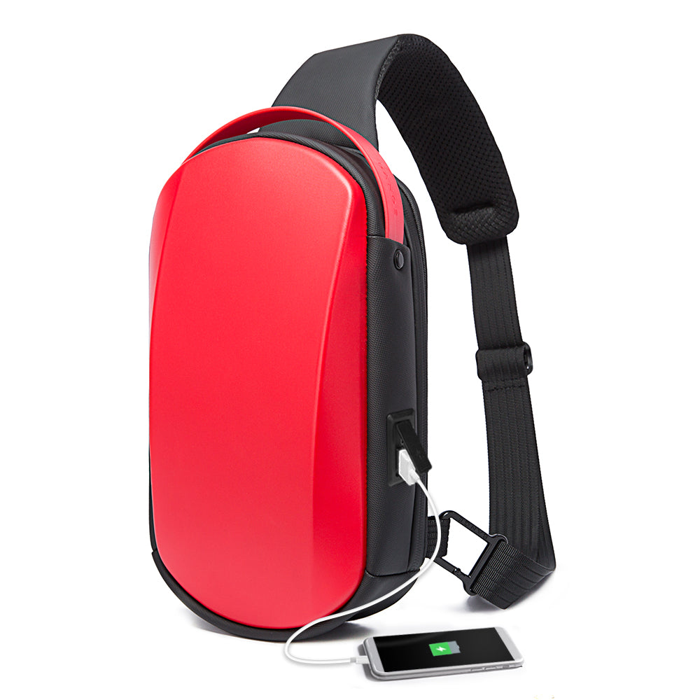 BANGE Borsa a tracolla impermeabile con tracolla e zaino per uomo con porta di ricarica USB 9