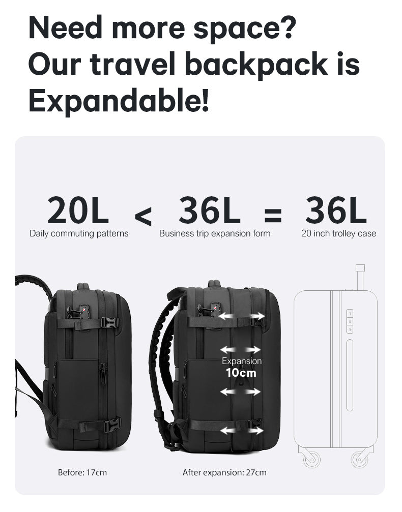 BANGE Nuovo arrivo in saldo 50L USB TSA Lucchetto Peso Maniglia Impermeabile Uomo Zaino per laptop a compressione sottovuoto 7