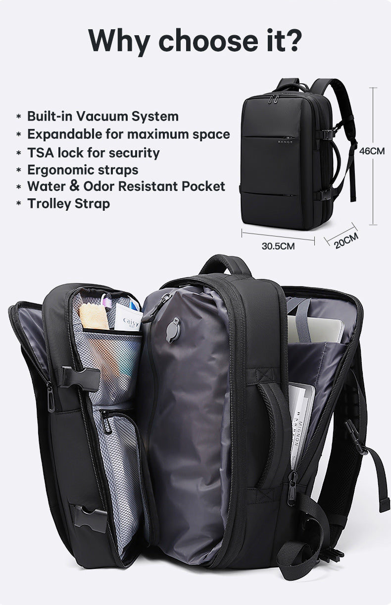 BANGE Vendita calda Nuovo arrivo 50L Lucchetto TSA Impermeabile Uomo Compressione sottovuoto 2