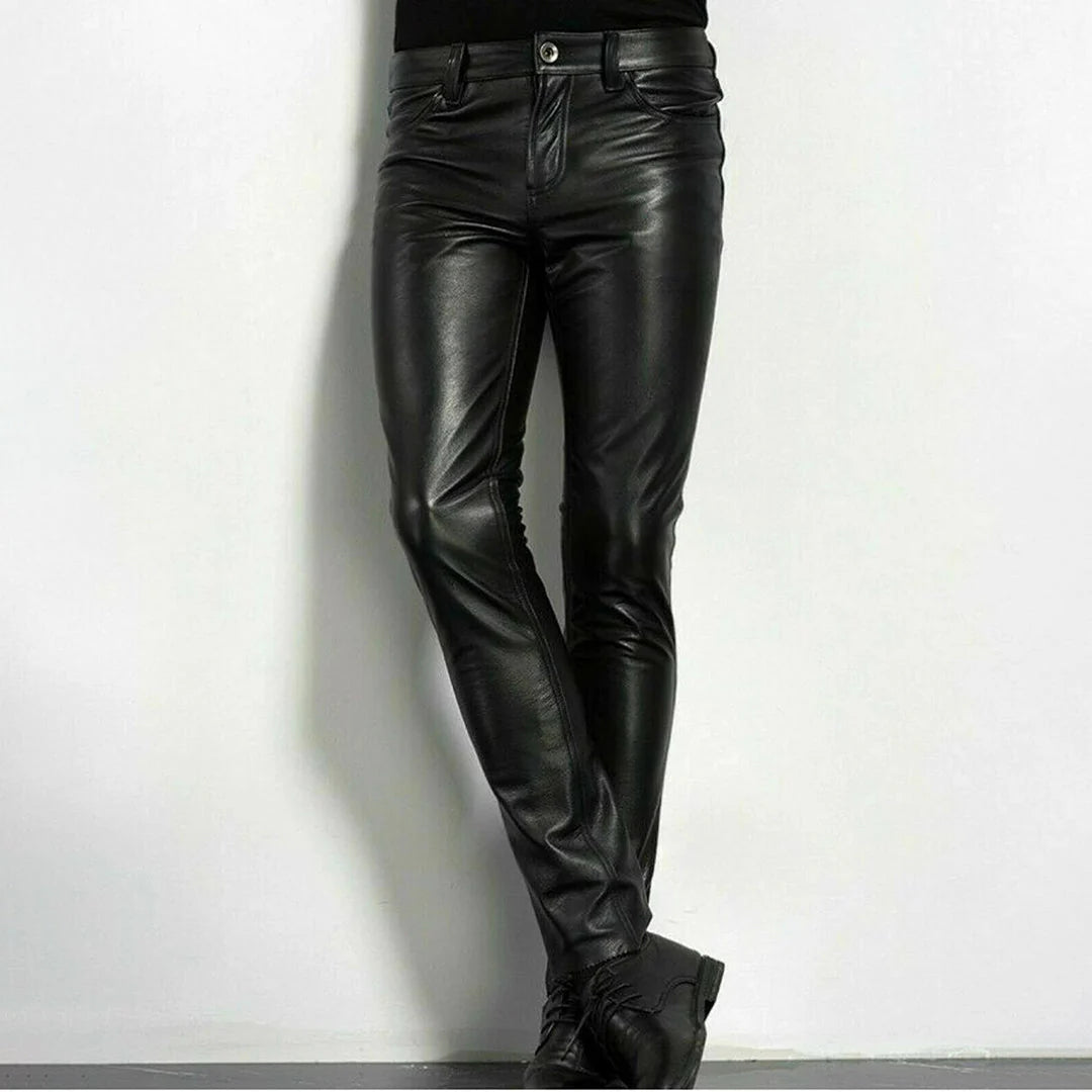 Pantaloni Slim in Pelle per Look Trendy