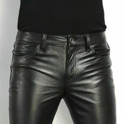 Pantaloni Slim in Pelle per Look Trendy