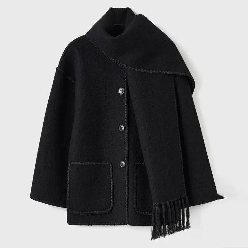 BRONTE | Elegant Warm Jacket with Scarf - Lizabella Fashion -  -  - BRONTE | Elegant Warm Jacket with Scarf - Lizabella Fashion - #tag1# - #tag2#