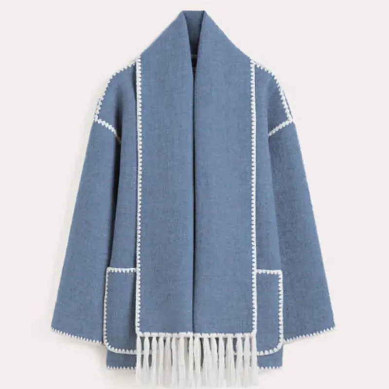 BRONTE | Elegant Warm Jacket with Scarf - Lizabella Fashion -  -  - BRONTE | Elegant Warm Jacket with Scarf - Lizabella Fashion - #tag1# - #tag2#