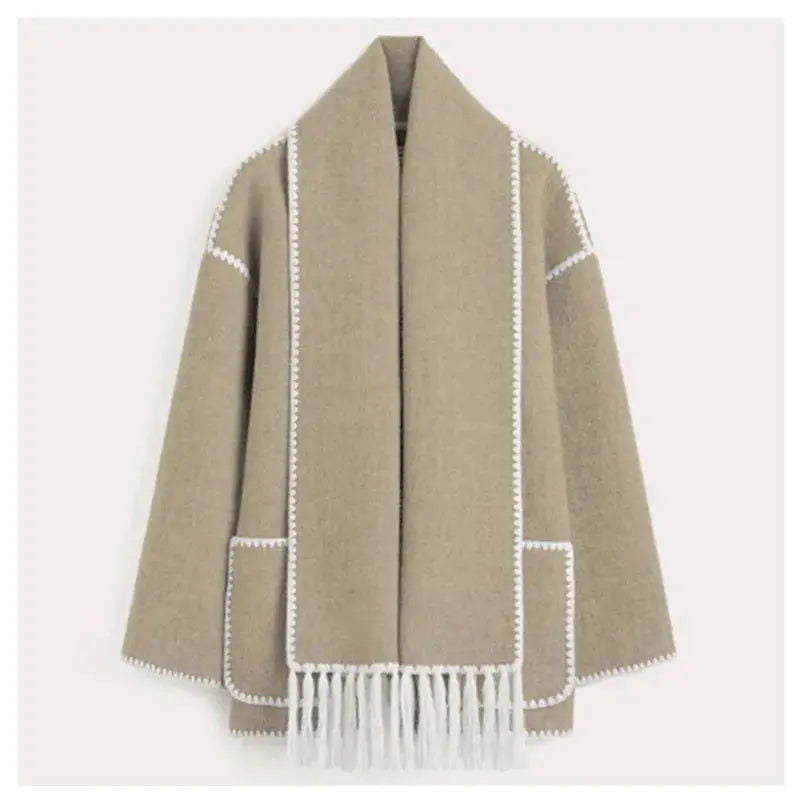 BRONTE | Elegant Warm Jacket with Scarf - Lizabella Fashion -  -  - BRONTE | Elegant Warm Jacket with Scarf - Lizabella Fashion - #tag1# - #tag2#