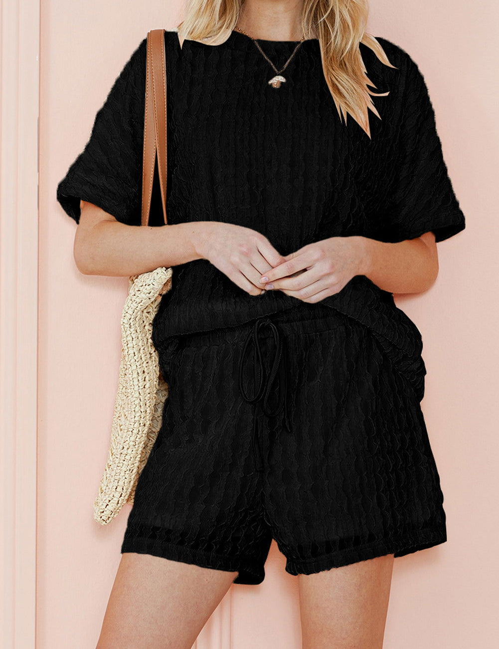 Bondi Bliss: Chic 2-Piece Textured Summer Set - Lizabella Fashion -  -  - Bondi Bliss: Chic 2-Piece Textured Summer Set - Lizabella Fashion - #tag1# - #tag2#