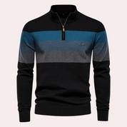 Adamo | Maglione con mezza zip: look moderno a righe da uomo