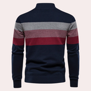 Adamo | Maglione con mezza zip: look moderno a righe da uomo