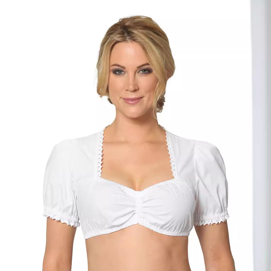Camicetta Dirndl con maniche a sbuffo e scollo a cuore per abiti tradizionali 0