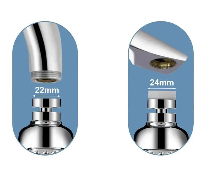 Rubinetto doccia cromato con attacco universale, misure 22mm e 24mm, design moderno, compatibile con accessori bagno standard.