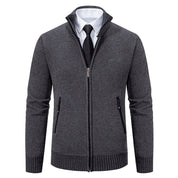 Cardigan lavorato a maglia da uomo - Misto lana - Collo alto con cerniera - Vestibilità su misura - Polsini a coste 11