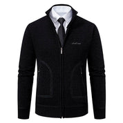 Cardigan lavorato a maglia da uomo - Misto lana - Collo alto con cerniera - Vestibilità su misura - Polsini a coste 2