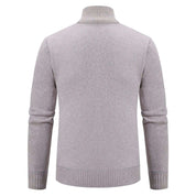 Cardigan lavorato a maglia da uomo - Misto lana - Collo alto con cerniera - Vestibilità su misura - Polsini a coste 5