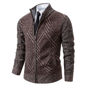 Cardigan lavorato a maglia da uomo - Misto lana - Collo alto con cerniera - Vestibilità su misura - Polsini a coste 9