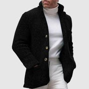 Cardigan lavorato a maglia da uomo - Trama spessa - Collo alto - Abbottonatura frontale 4